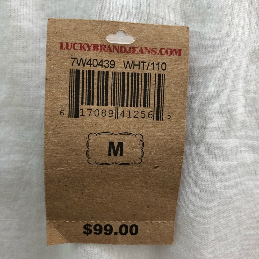 Lucky Brand White Cotton Top w Openwork Embroidery - Picture 14 of 16